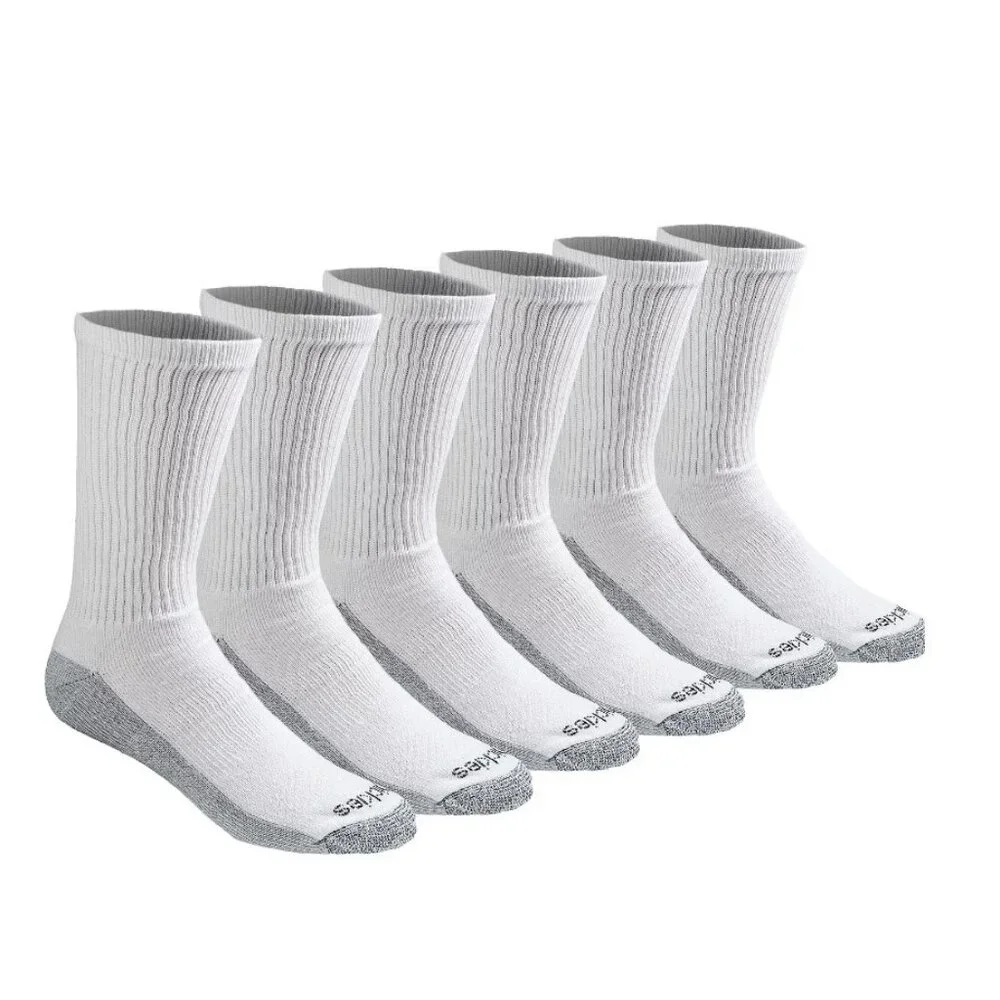 NEW Dickies Men's Dri-Tech Moisture Control Crew Socks 6 Pack Size XL White Soft